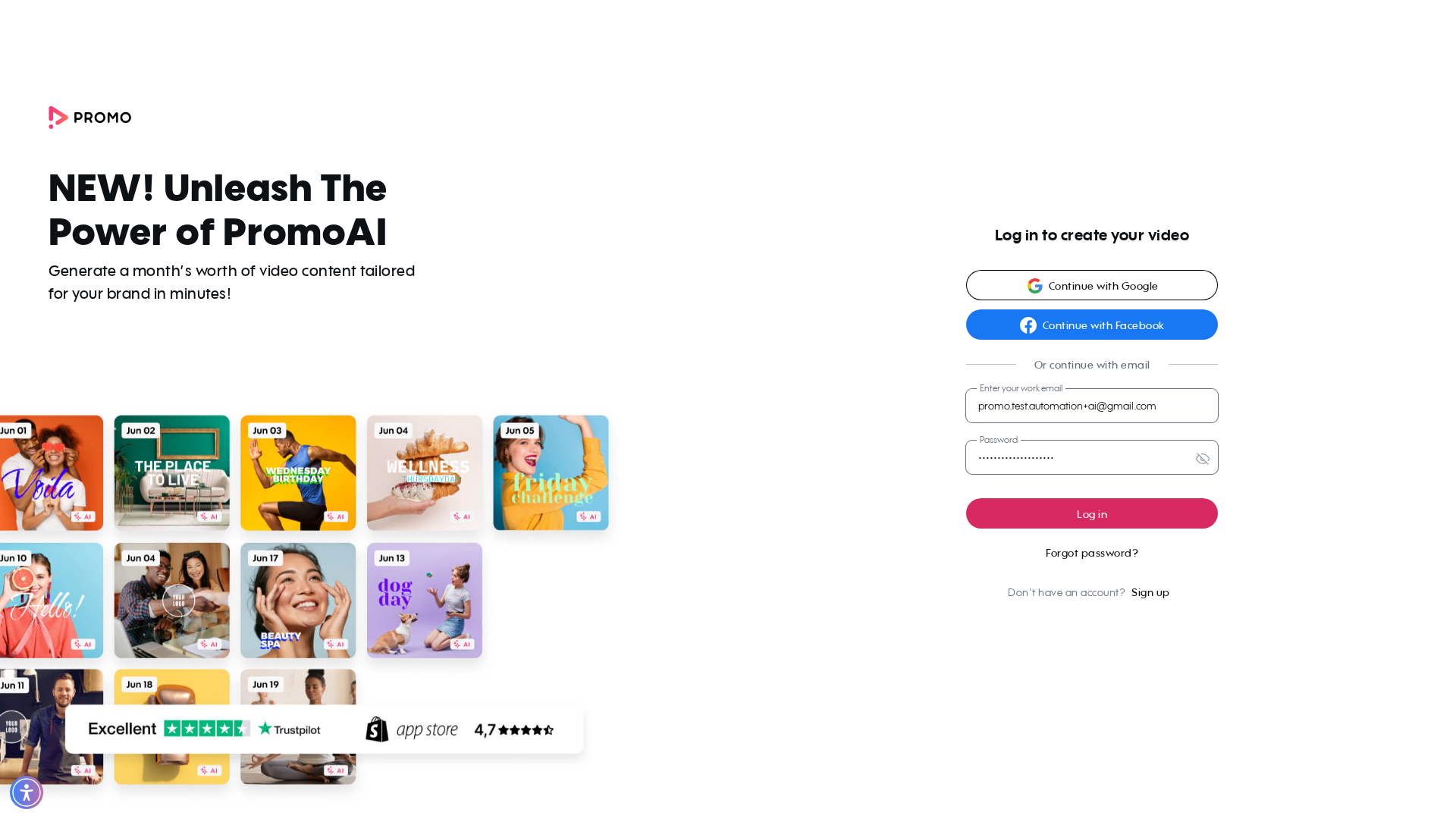 Test failure screenshot